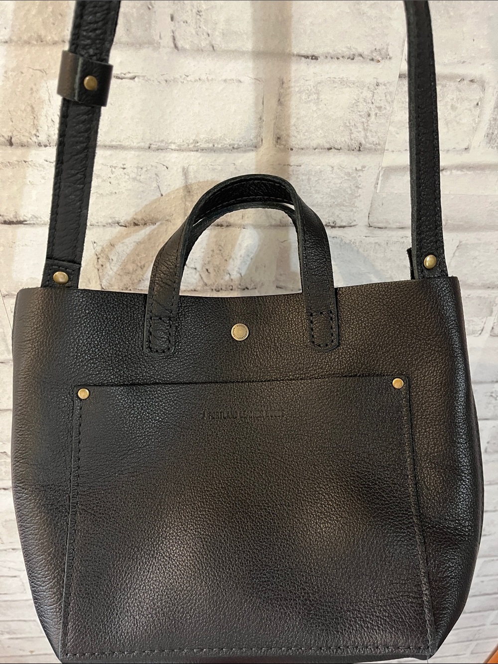 Portland leather goods black crossbody tote - Picture 3 of 5
